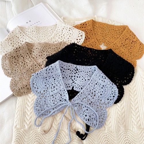 Girls Women cotton Fake Collars Shawl False Collar half Shirt Women Hollow Crochet Detachable Collar Sweater dresses decoration dickey collars